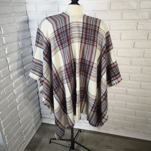 Roots Ladies One Size Fits Most Multi Colored Cape with Toggle Button Closure - Picture 2 of 6